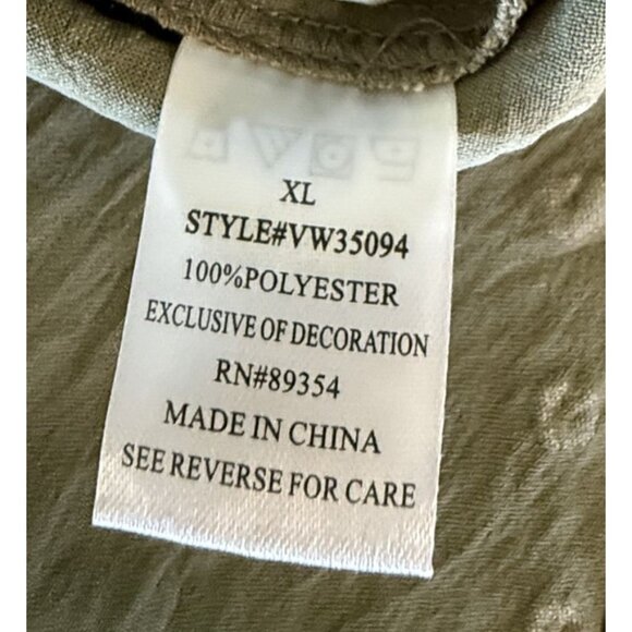 Adrienne Vittadini XL Green Floral Top Textured Lace Sleeves Casual Office NWT - Picture 6 of 8